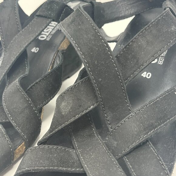 Mephisto Lolie women's sandals black strappy wedge 40 - Picture 2 of 10